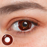 Cosplay Circle Line Curl Rot Schwarz Farbige Kontaktlinsen